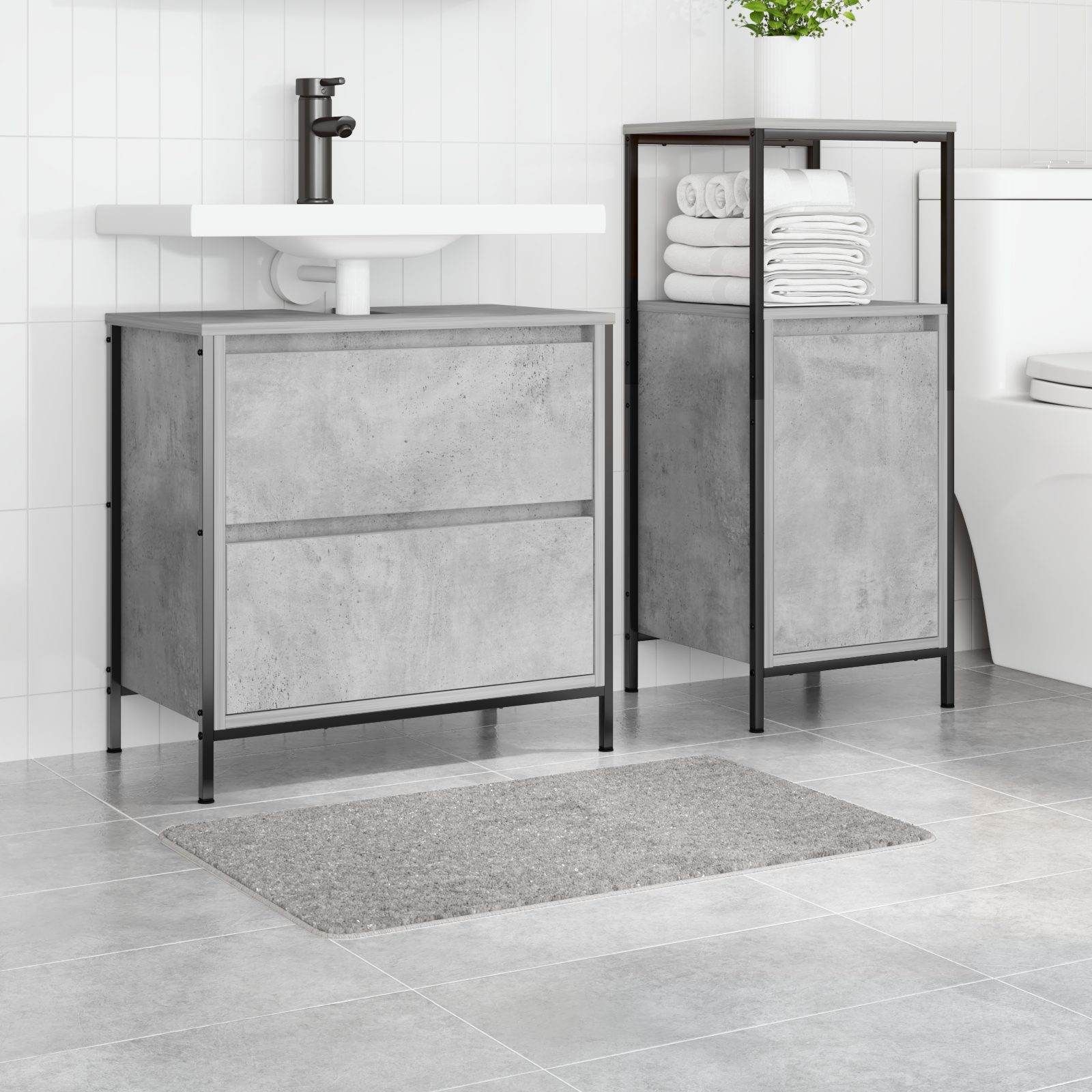 vidaXL Badematte Badematte Rechteckig Grau 50x80 günstig online kaufen