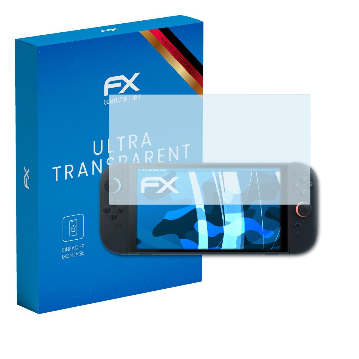 atFoliX Schutzfolie Displayschutz für Nintendo Switch 2, (3 Folien), Ultraklar und hartbeschichtet