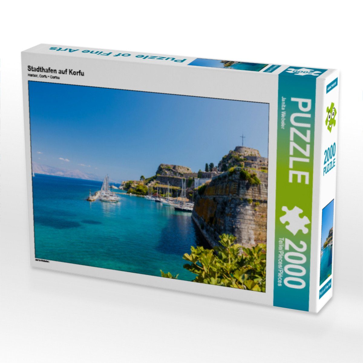 2000 cm Puzzle von CALVENDO Lege-Größe Bild Webeler, 67 Puzzle 2000 90 Teile Janita Korfu auf x Puzzleteile CALVENDO Foto-Puzzle Stadthafen