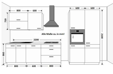 Küchen-Preisbombe Küchenzeile VIGO 220 + 120 cm Küchenzeile Küchenblock Einbauküche Matera Lancelot