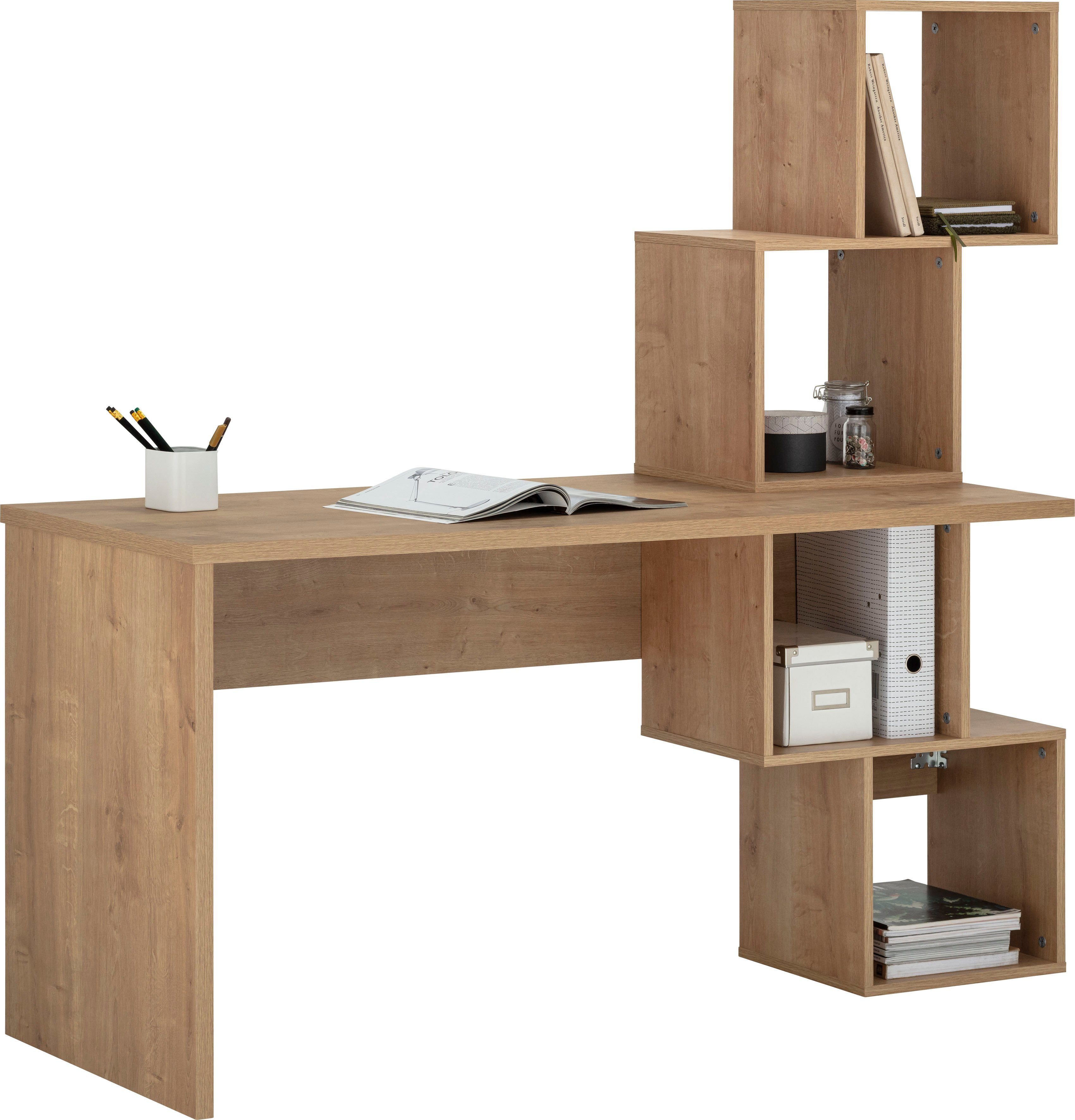 VOGL Möbelfabrik Schreibtisch Reggi, mit 4 offenen Fächern Eiche | Eiche | Eiche