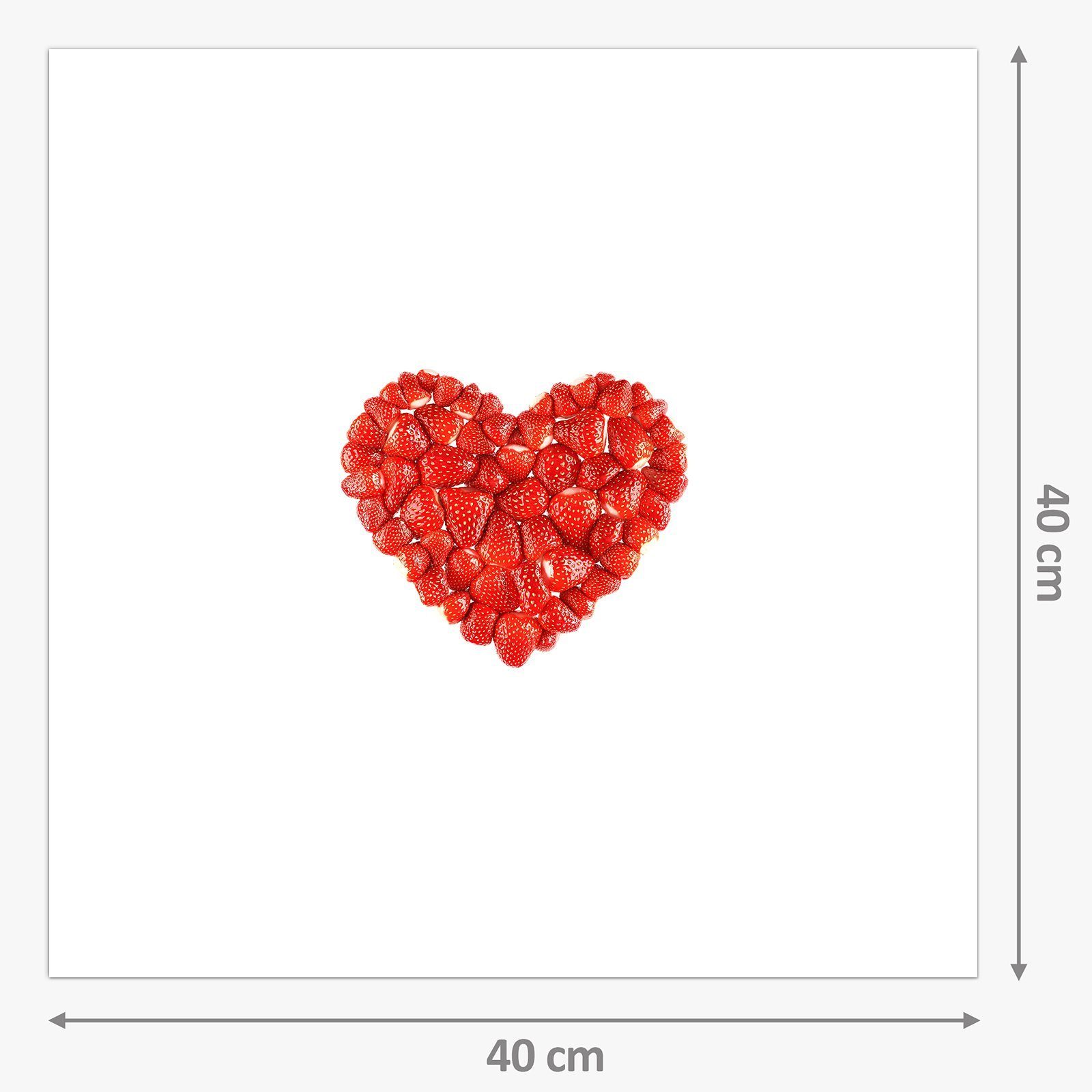 aus Glas Küchenrückwand Primedeco Erdbeeren Herz Spritzschutz