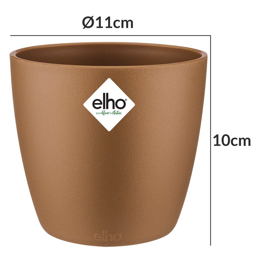 Elho Blumentopf (1 St), brussels Gold Übertopf Pflanzentopf Blumentopf 11x10cm rund Pflanzkasten