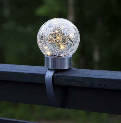 STAR TRADING LED Gartenleuchte Glory, Dämmerungssensor, LED, warmweiss, 3in1 Solar Leuchte Kugel mit Drahtlichterkette