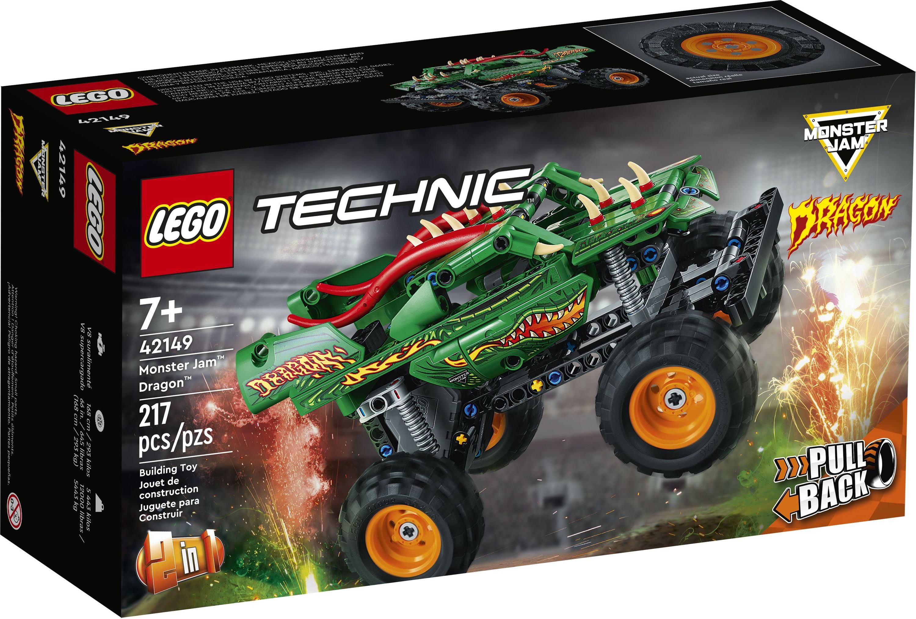 LEGO® Technic End-Of-Live Set Monster Jam™ Dragon™ - 42149 Teile 217x Spielbausteine