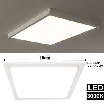 etc-shop LED Deckenleuchte, LED-Leuchtmittel fest verbaut, Warmweiß, 4x LED Decken Panel Aufbau Lampe Arbeits Zimmer Beleuchtung ALU