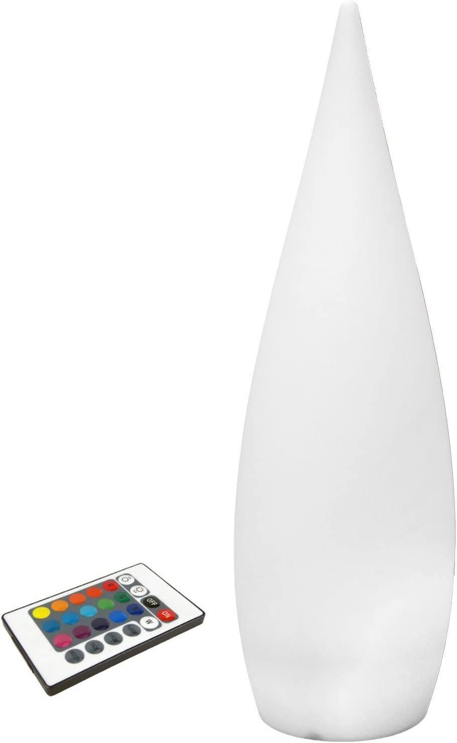 Farbwechsel, mit Fernbedienung Akku, inkl. 16 LED Stehlampe, Tropfenförmig, Bodenlampe, LED LED, kabellos, Kegel Farben 80cm, Stehlampe @tec Kegelleuchte,
