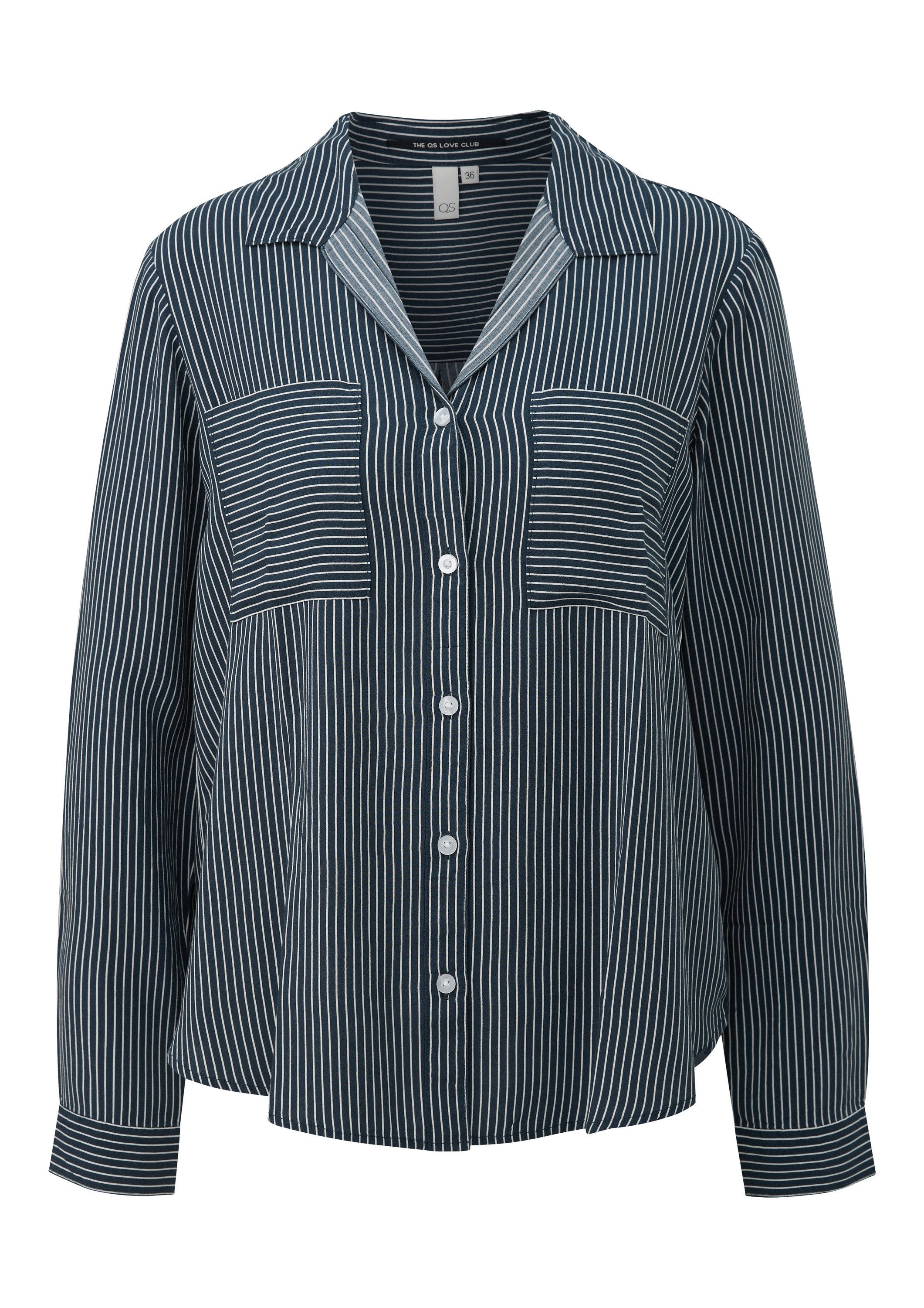 QS Langarmbluse Bluse Viskosebluse mit Krempelärmel günstig online kaufen