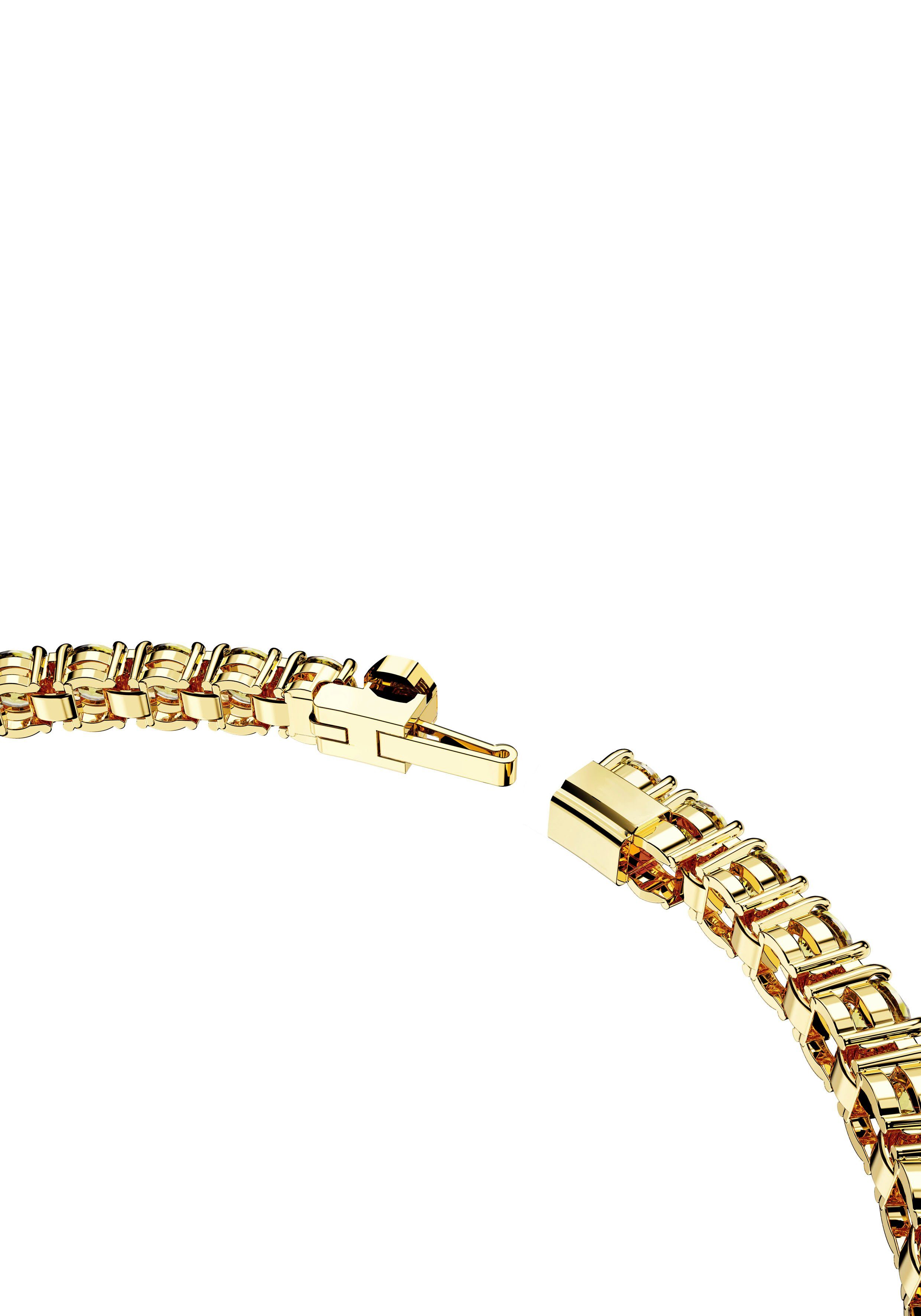 Swarovski® Kristall Rundschliff, mit Swarovski gelbgoldfarben-gelb Tennisarmband Matrix,
