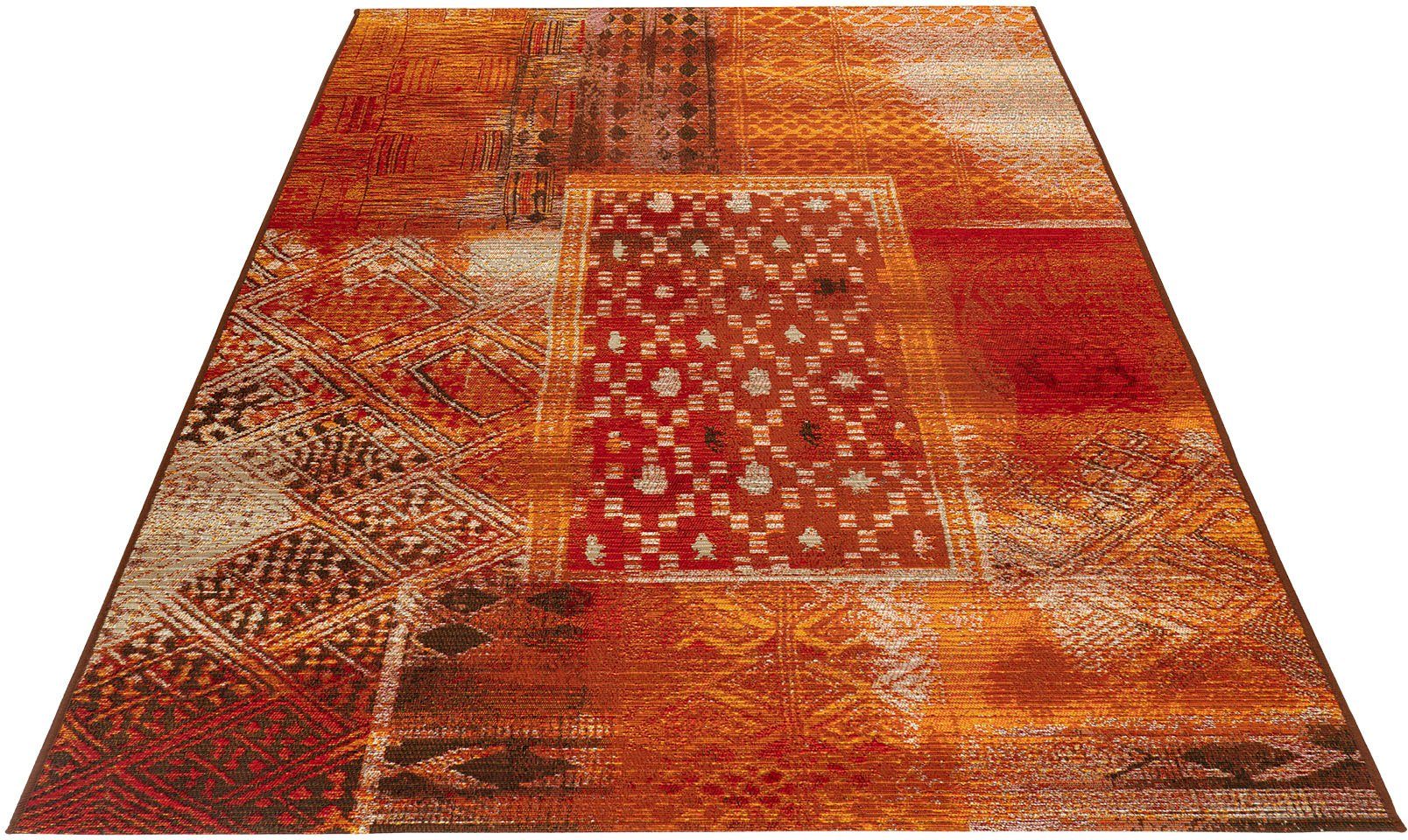 Obsession Teppich My Gobelina 644, rechteckig, Höhe: 6 mm, Kurzflor, Ethno Design, Jacquard-Webtechnik, In- und Outdoor geeignet