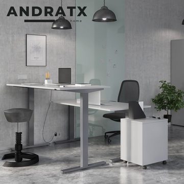 bümö Schreibtisch Andratx, elektrisch höhenverstellbar, 160x80 cm, Eiche-Schwarz