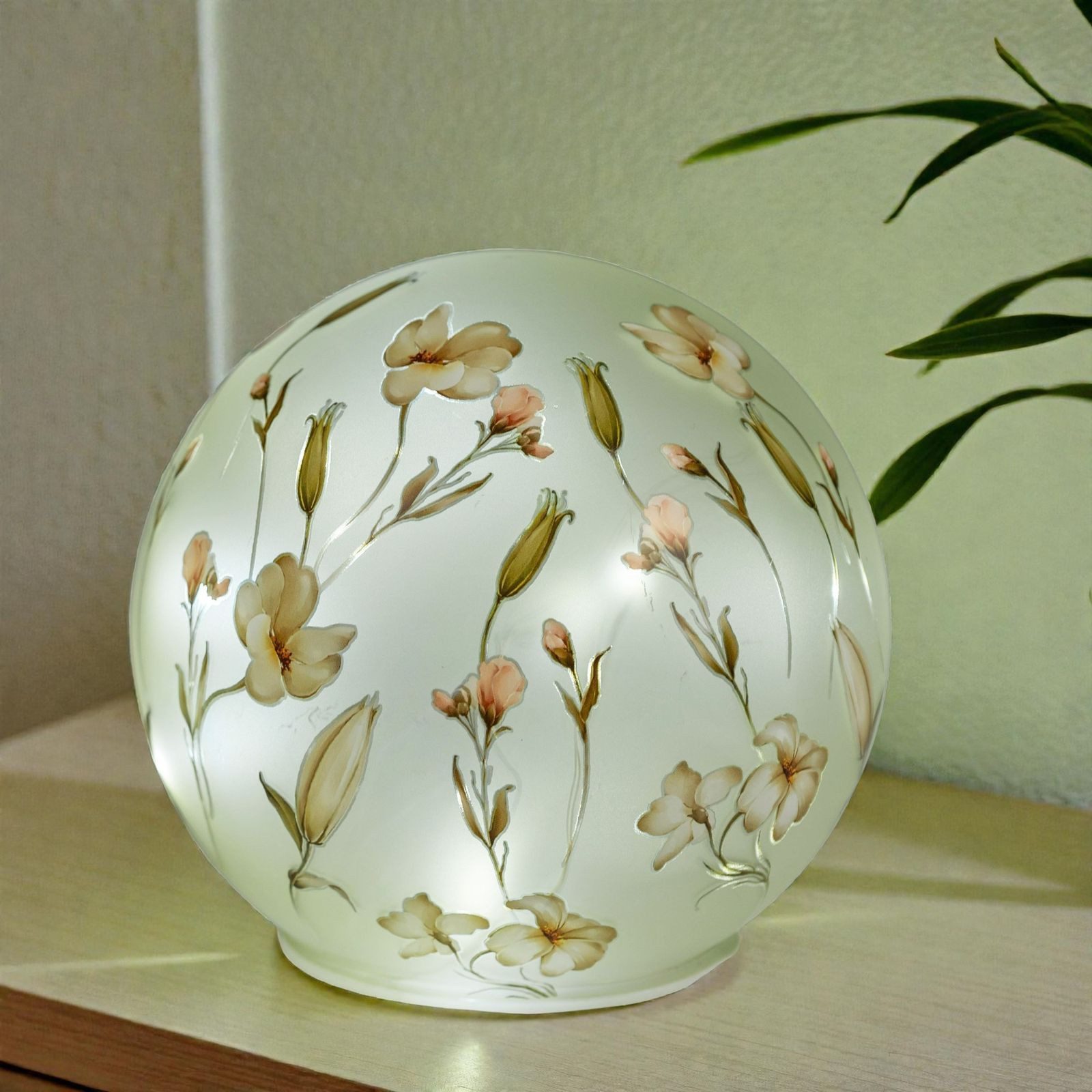 formano LED Dekolicht Deko Kugel Blütentraum Glas 15 cm Glasleuchte mit Blu günstig online kaufen