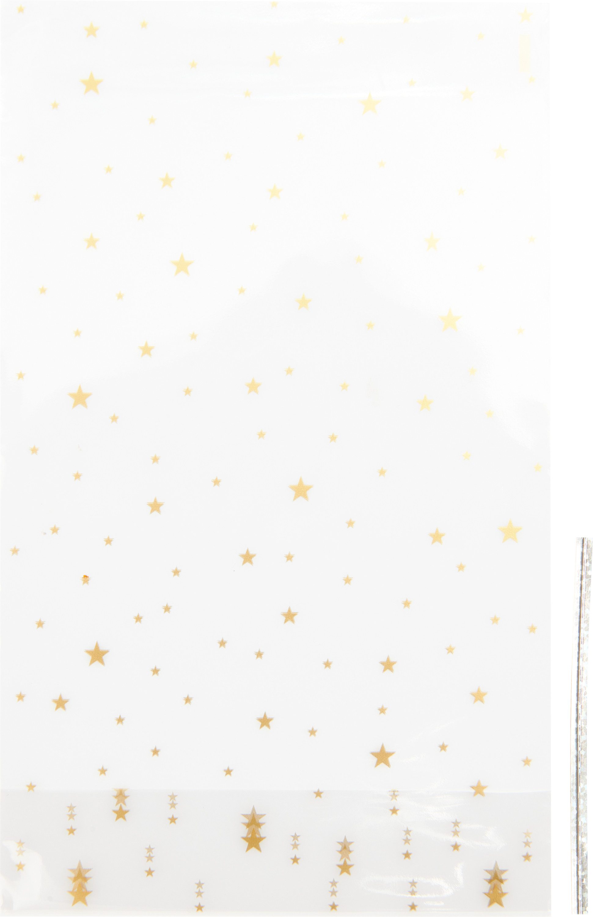 Rico Design Geschenktüten Bodenbeutel Goldene Sterne mit Verschlussstreifen, 10 Stück