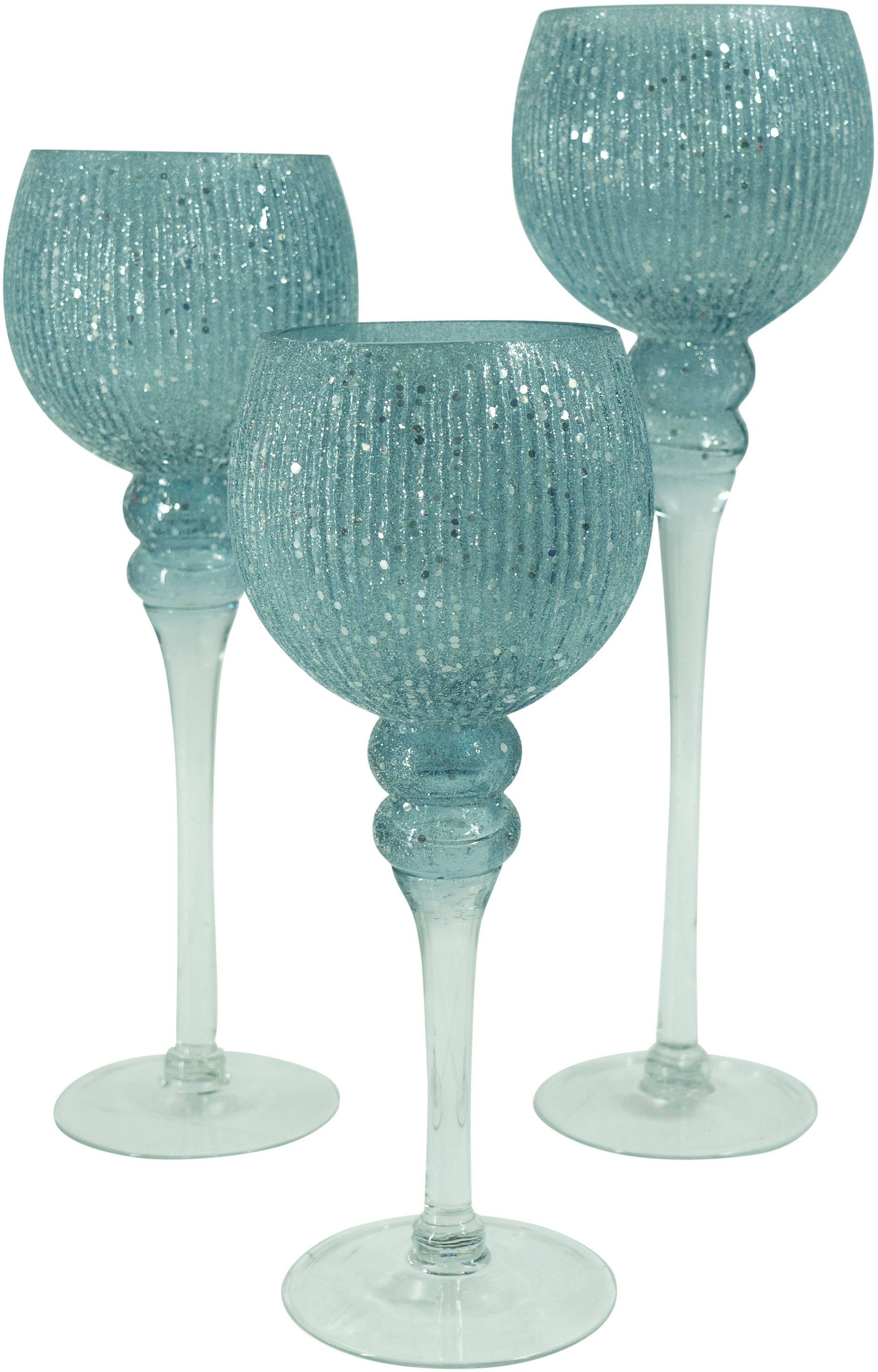 NOOR LIVING Kerzenhalter Florenz, Weihnachtsdeko (Set, 3 St), aus Glas günstig online kaufen