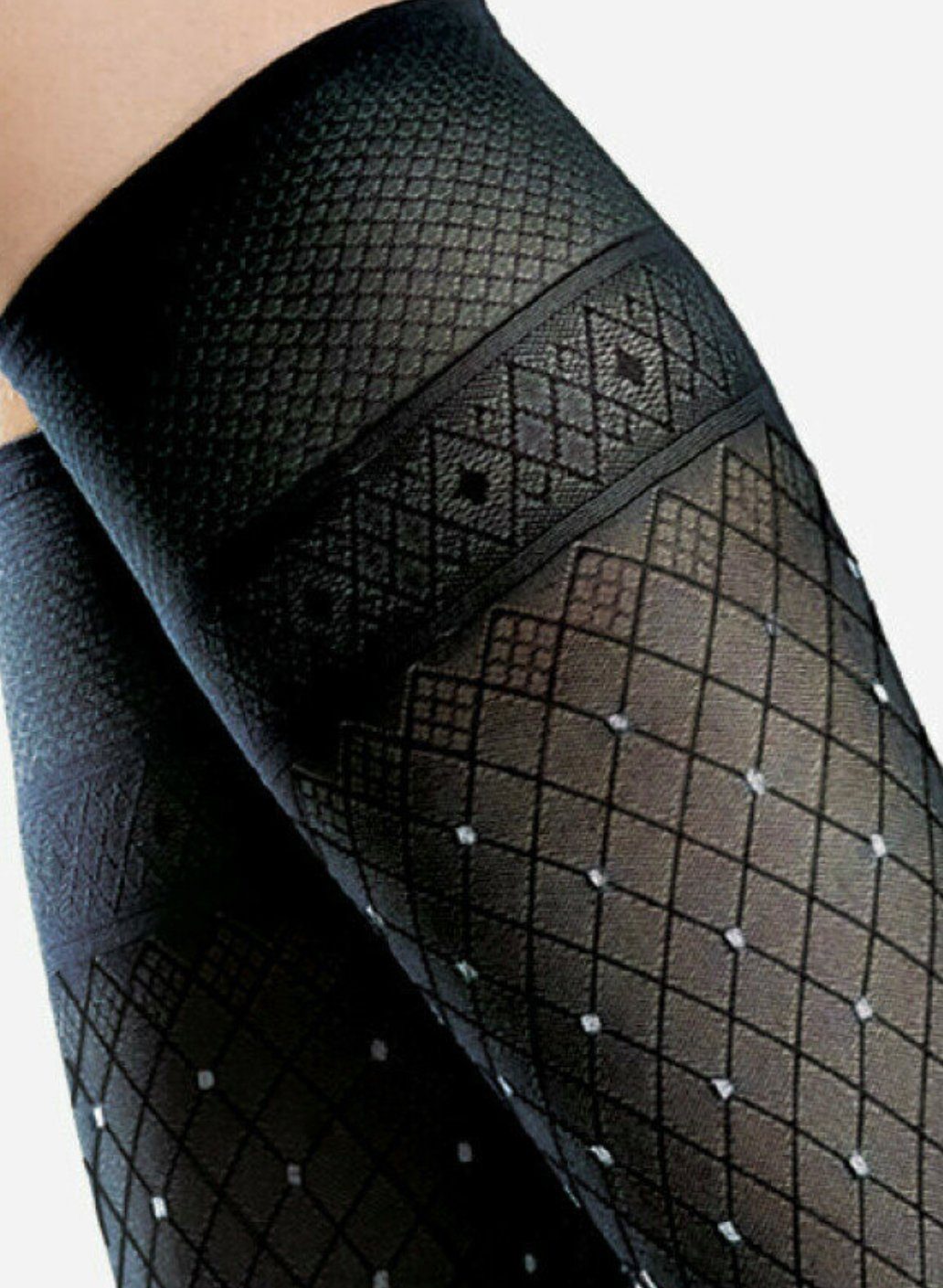 Lycille Feinkniestrümpfe elegante Kniestrümpfe aus Mikrofaser 40 den (1 Paar) mit Muster flache Nähte schwarz