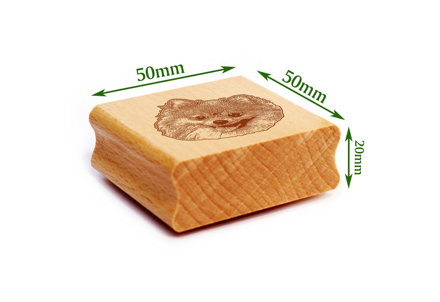 Thumbnail - Dekolando Stempel Motivstempel Zwergspitz Stempel Hund Holzstempel 48 x 46 mm