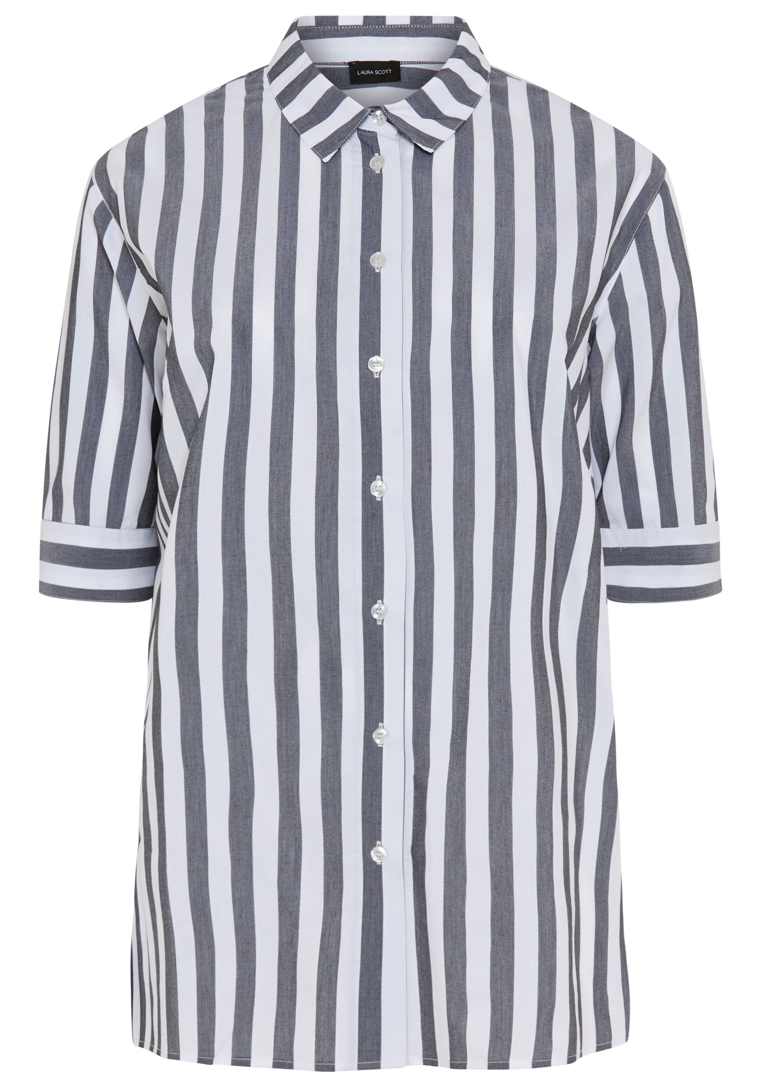 Laura Scott CURVE Klassische Bluse Große Größen femininer Stil, aus Baumwolle, Polyester und Elasthan – Bild 5 von 5