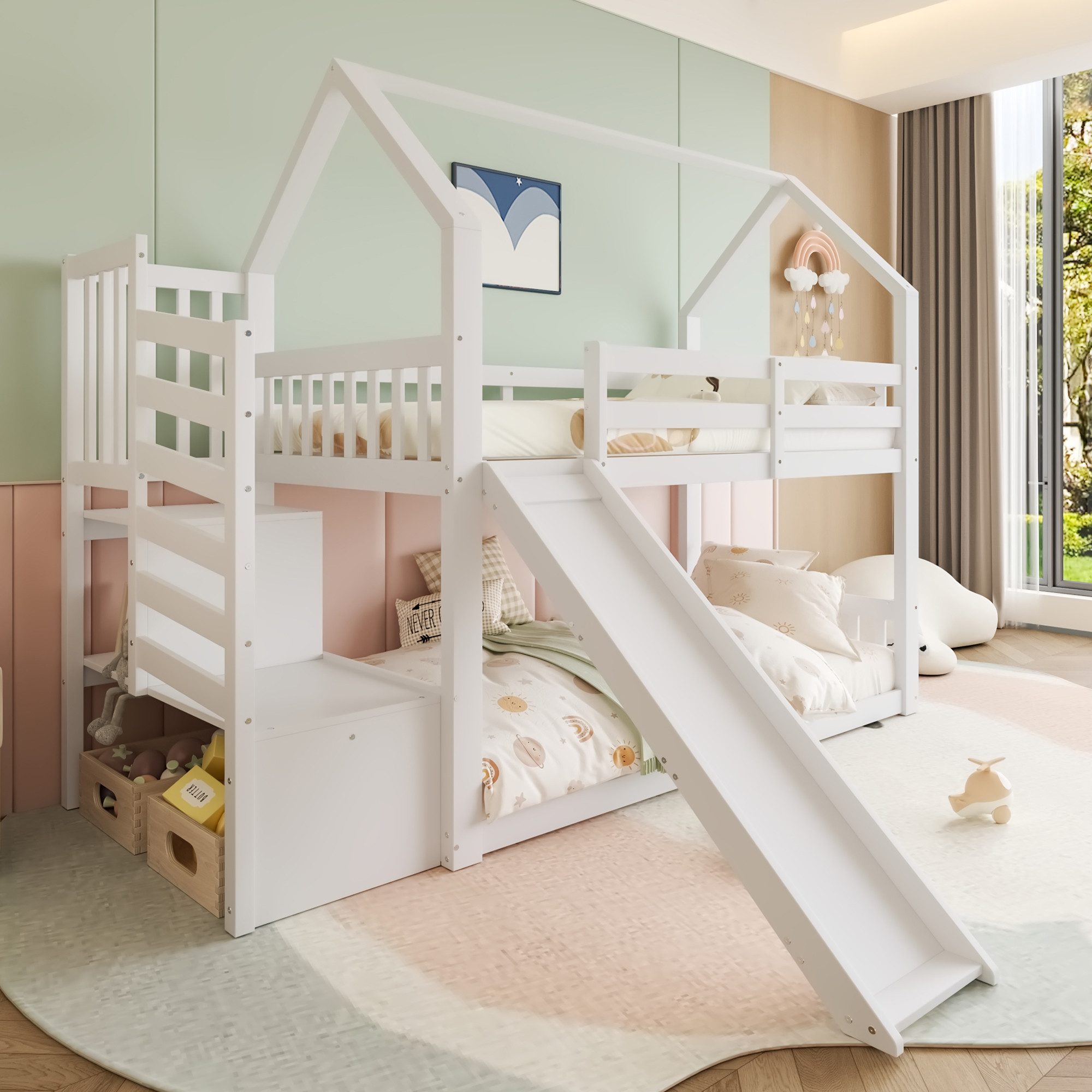 Flieks Etagenbett, Kinderbett mit Treppe & günstig online kaufen