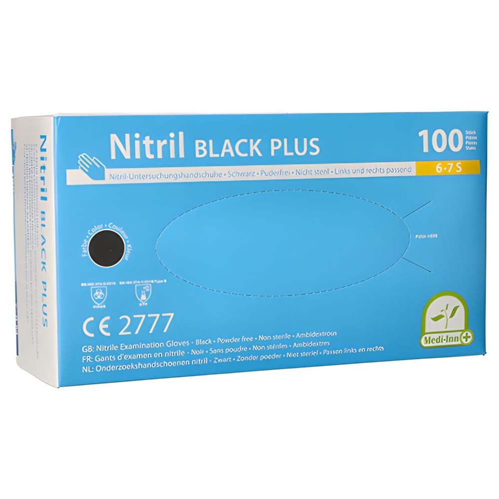 Einweghandschuhe 1000x Classic Handschuhe Nitril puderfrei schwarz Black Plus Größe S