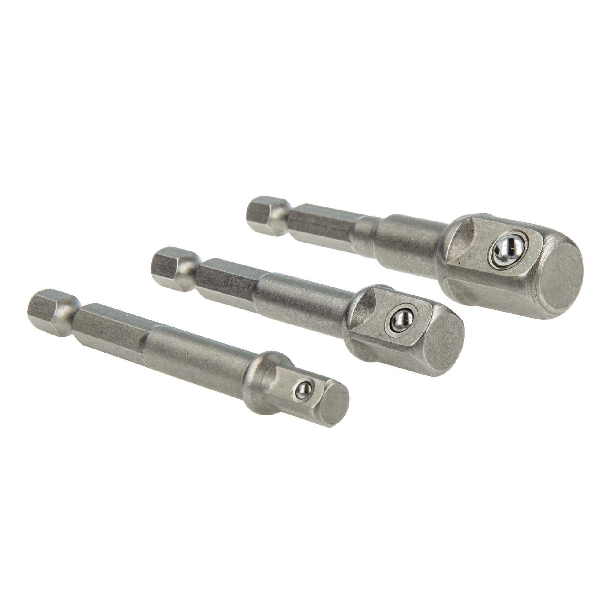 E.H.G Lucas Bit- und Steckschlüsselset Stecknuss - Adapter-Satz für Akkuschrauber / Bohrmaschine, 3-teilig