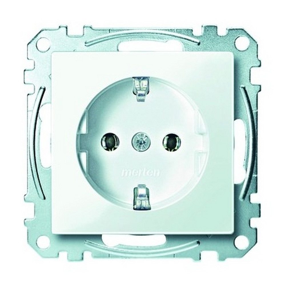 merten Unterputz-Steckdose, 1fach polarweiß glänzend Unterputz horizontal/vertikal IP20