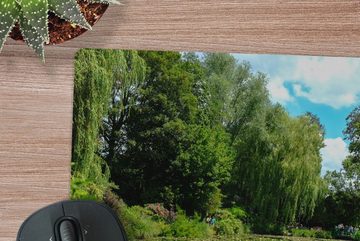 MuchoWow Gaming Mauspad Sommertag mit Seerosen im Garten von Monet in Frankreich (1-St), Mousepad mit Rutschfester Unterseite, Gaming, 40x40 cm, XXL, Großes