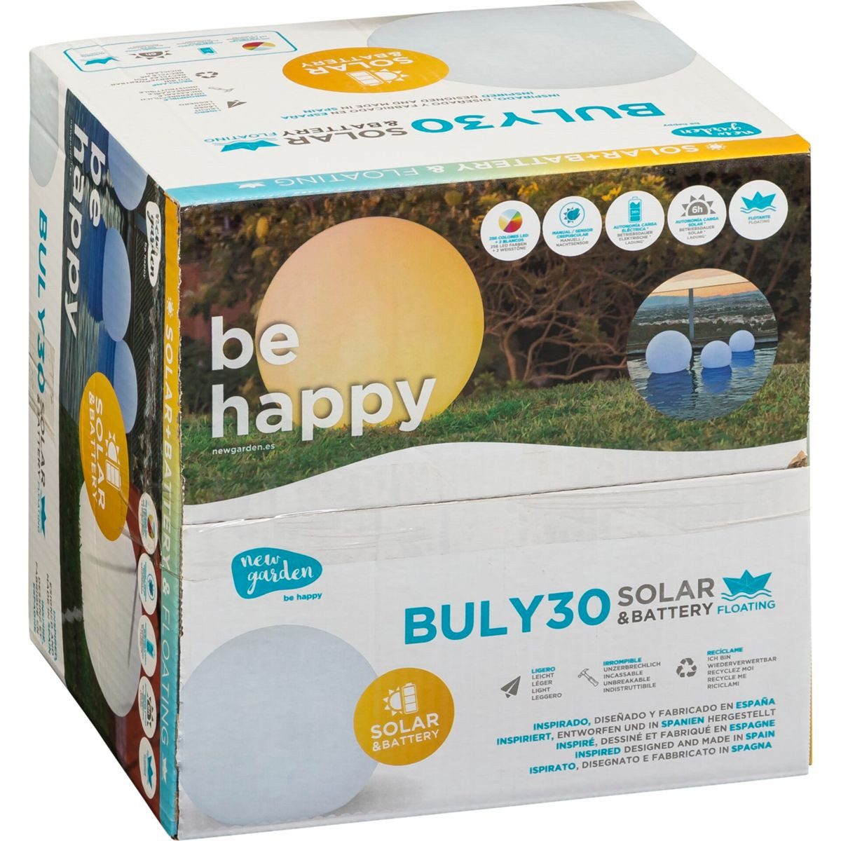 New Garden LED Solarleuchte New Garden Buly 30 LED Solar schwimmend IP68