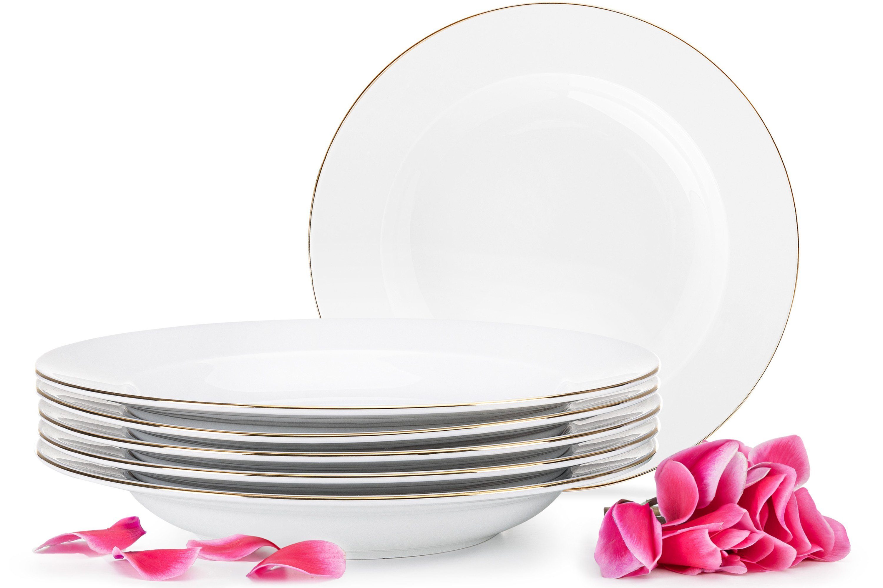 KONSIMO® Тарелки-Set MUSCARI Суповая тарелка (6-tlg), 6 Personen, Porzellan, Handwäsche, Rund