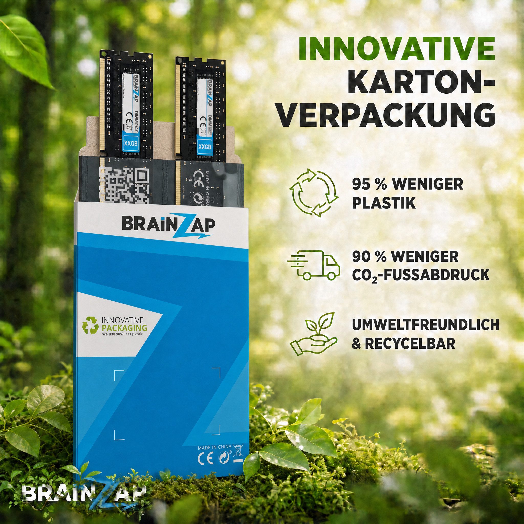 BRAINZAP 32GB (4x 8GB) RAM PC3-12800U DIMM PC-Arbeitsspeicher (1600 MHz, CL11, 2Rx8, Non-ECC, Unbuffered, Desktop-PCs - Intel und) – Bild 5 von 5