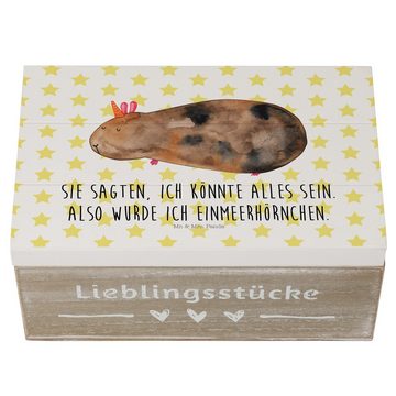 Mr. & Mrs. Panda Dekokiste Meerhörnchen - Weiß - Geschenk, Einhorn, Meerschweinchen, Holzkiste, (1 St)