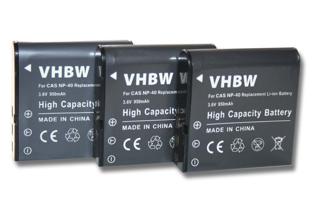 vhbw passend für Casio Exilim EX Serie Z40, Z50, Z55, Z57, Z300, Z400, Kamera-Akku 950 mAh