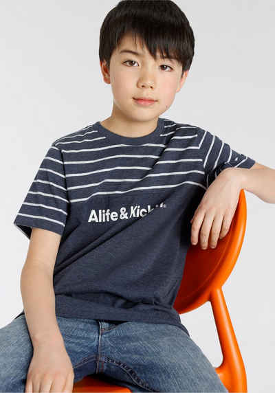 Alife & Kickin T-Shirt Colorblocking in melierter Qualität und garngefärbten Ringel, NEUE MARKE!
