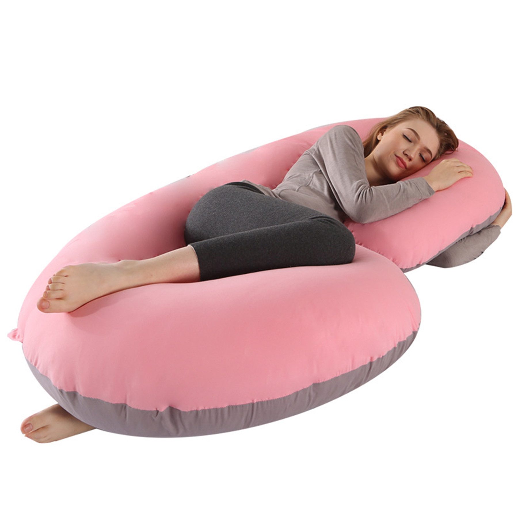 CALIYO Seitenschläferkissen Schwangerschaftskissen Stillkissen, C-förmige, Stillkissen Lagerungskissen Austauschbarer Antisensitiver Kissenbezug