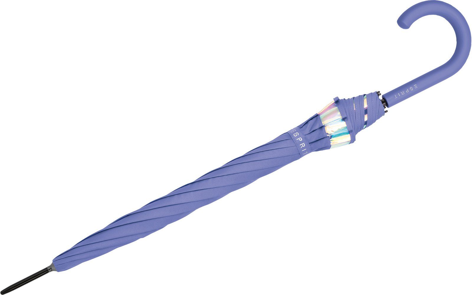 Esprit Stockregenschirm Damen Regenschirm mit Automatik Shiny Border, groß und stabil, mit schimmernder Borte