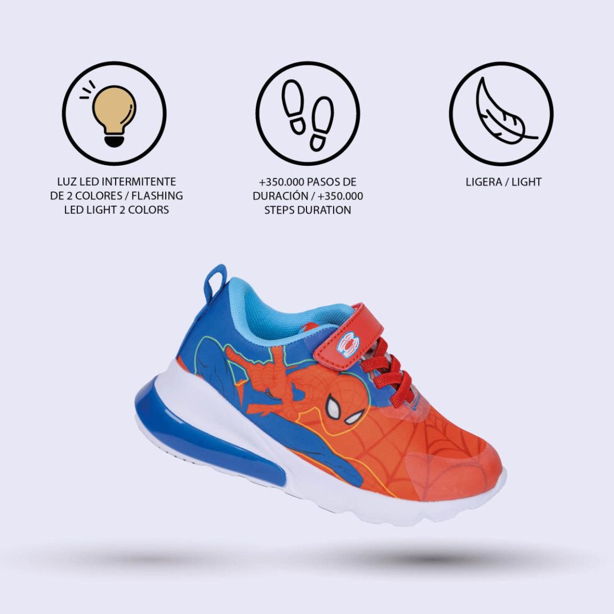 MARVEL Spider Man Kinder Sportschuhe mit Lichteffekt leichte Kindersneaker Sneaker (Packung) – Bild 5 von 5