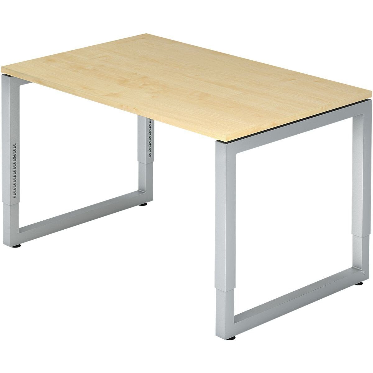 HAMMERBACHER Schreibtisch R-Line, mit rechteckiger schwebender Tischplatte, Bügelfuß, höhenverstellbar ahorn