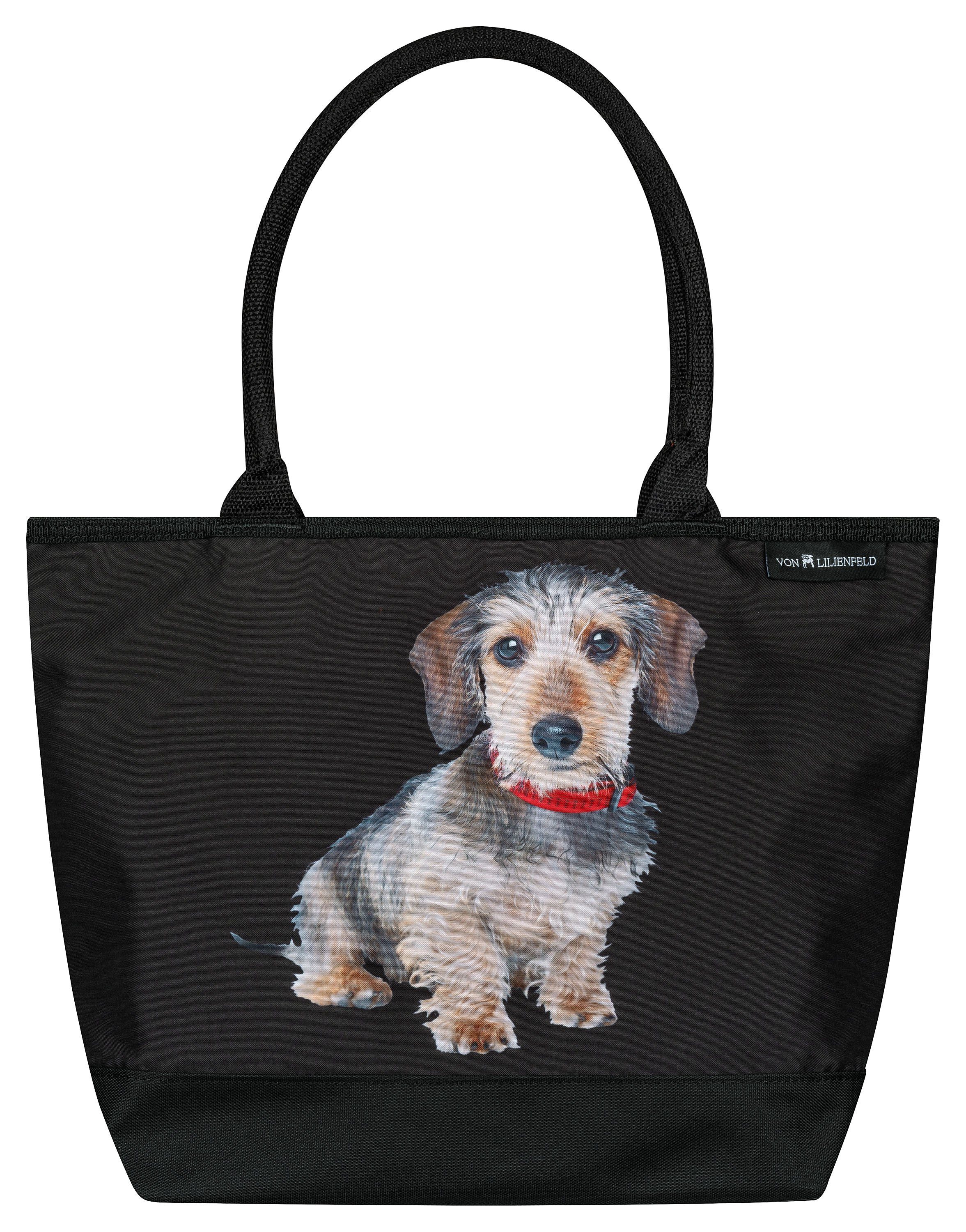 von Lilienfeld Motiv Rauhaardackel Hund Handtasche Teckel Tasche mit