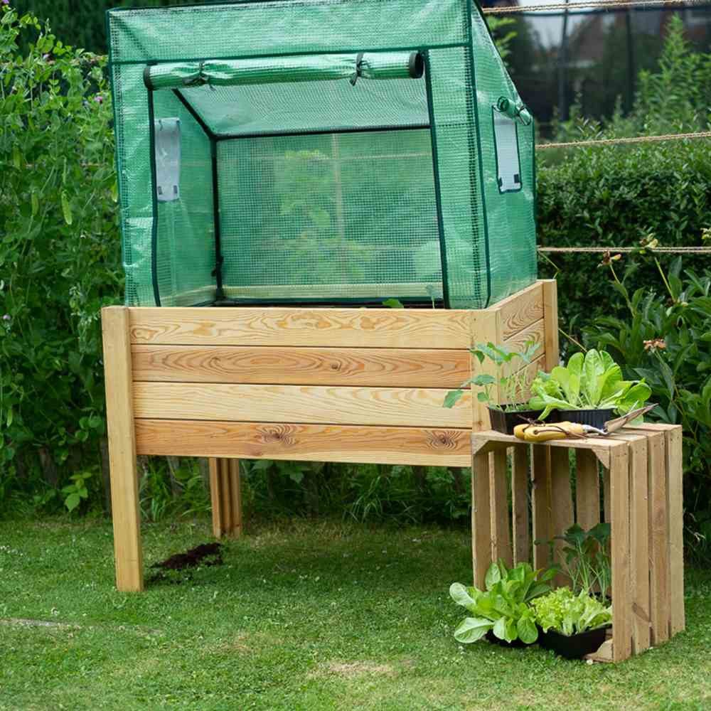 GARDAMO Hochbeet Gewächshaus für Hochbeet mit PE-Gitterfolie, grün, Perfekt für Hochbeete modular Art