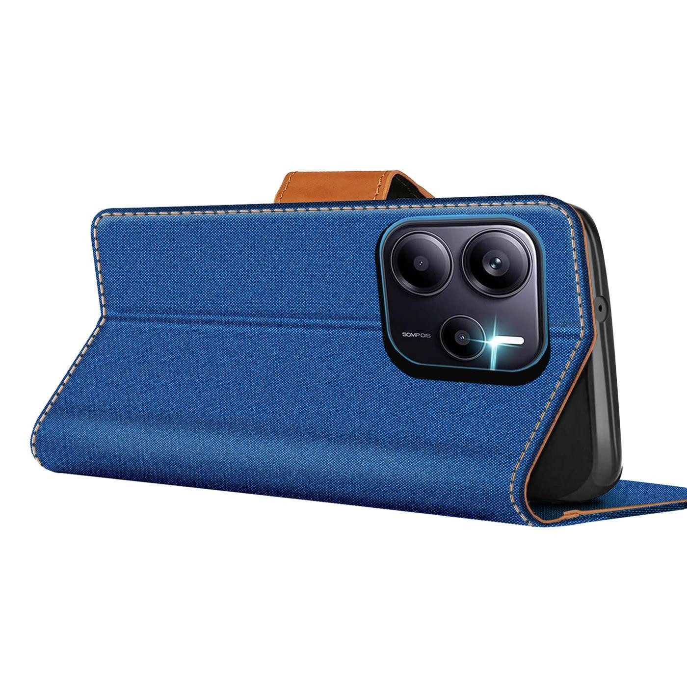 CoolGadget Handyhülle Denim Schutzhülle Flip Case für Xiaomi Redmi Note 14 5G 6,67 Zoll, Book Cover Handy Tasche Hülle für Redmi Note 14 5G Klapphülle