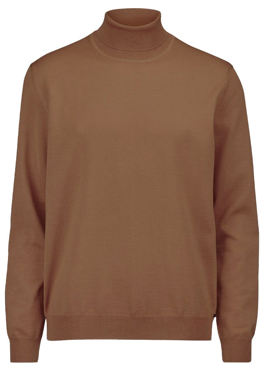 Rollkragenpullover Rollkragenpullover - Casual Fit - Merino - Einfarbig - Braun