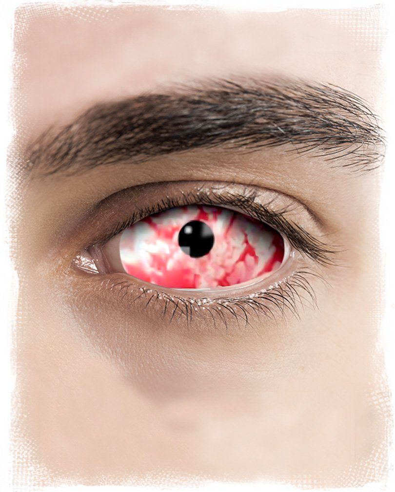 Horror-Shop Farblinsen Sclera Kontaktlinsen - Bloody Zombie