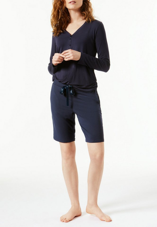 Schiesser Pyjamahose Mix + Relax atmungsaktiv, Single Jersey, Gummizug