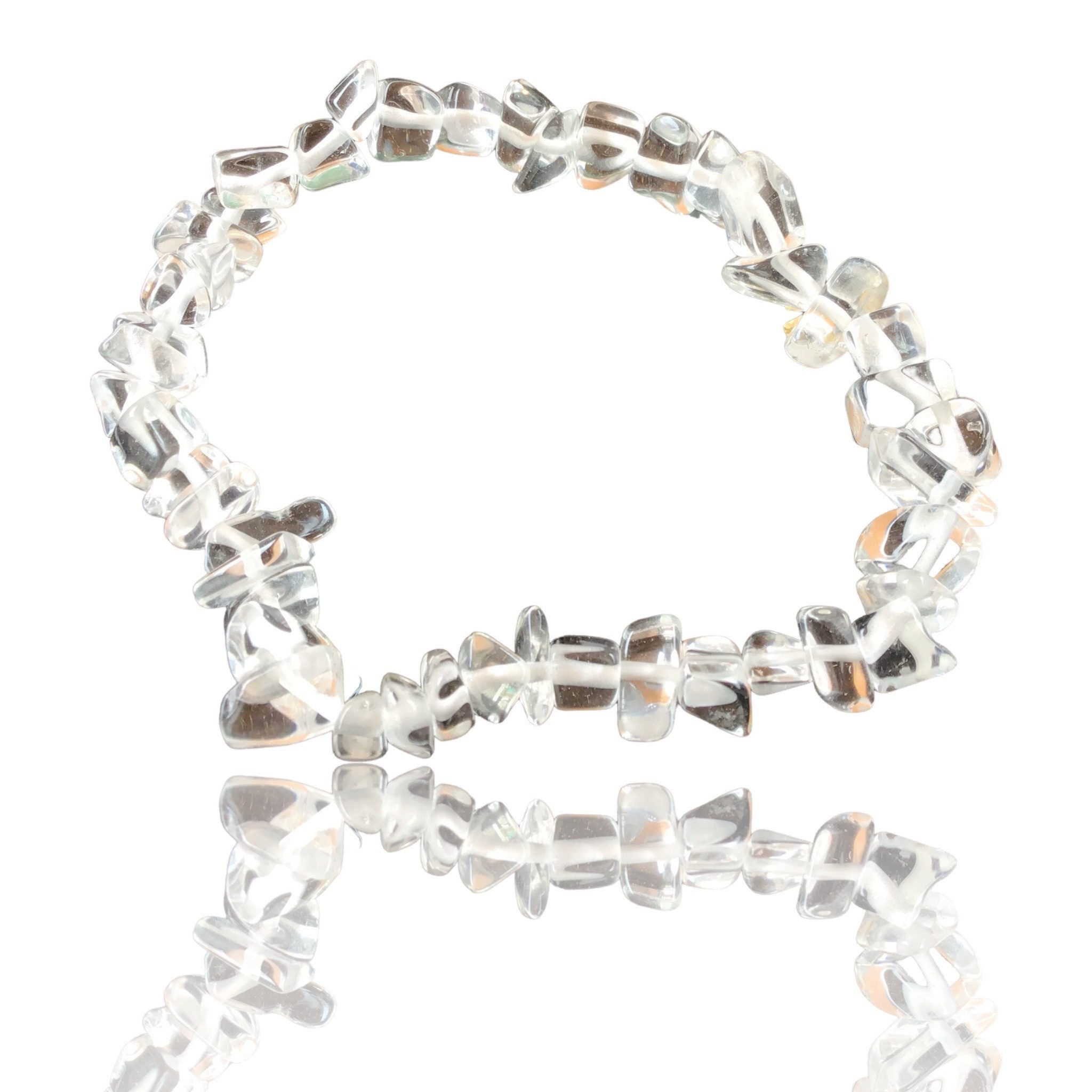 Steinfixx® Armband Bergkristall Splitterarmband - Edelstein - Brasilien (16 cm Umfang, 1-tlg., beliebter und besonderer Edelstein), 100 % echt, Handarbeit