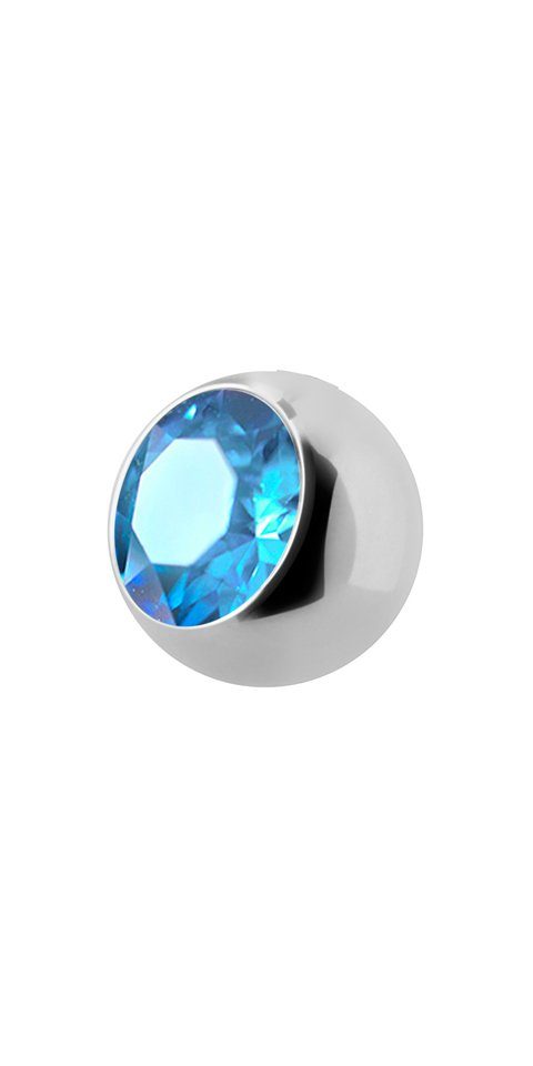 Bauchnabelpiercing Kugel Verschluss Aufsatz Piercing Edelstahl Großer Stein Stärke 1,6mm Größe 5mm - Leicht Blau