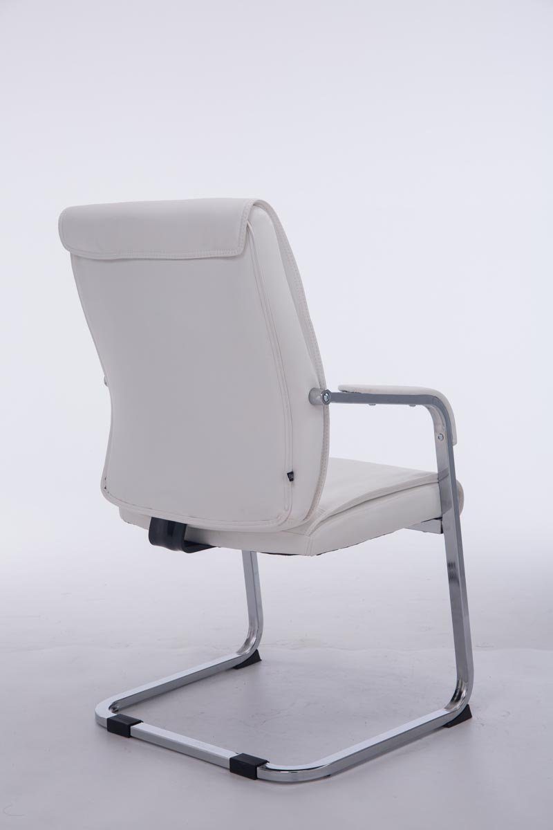 - Gestell: Konferenzstuhl Anobo TPFLiving Besucherstuhl Sitzfläche - Sitzfläche: weiß hochwertig (Küchenstuhl gepolsterter Esszimmerstuhl Metall - mit chrom Wohnzimmerstuhl), - Kunstleder