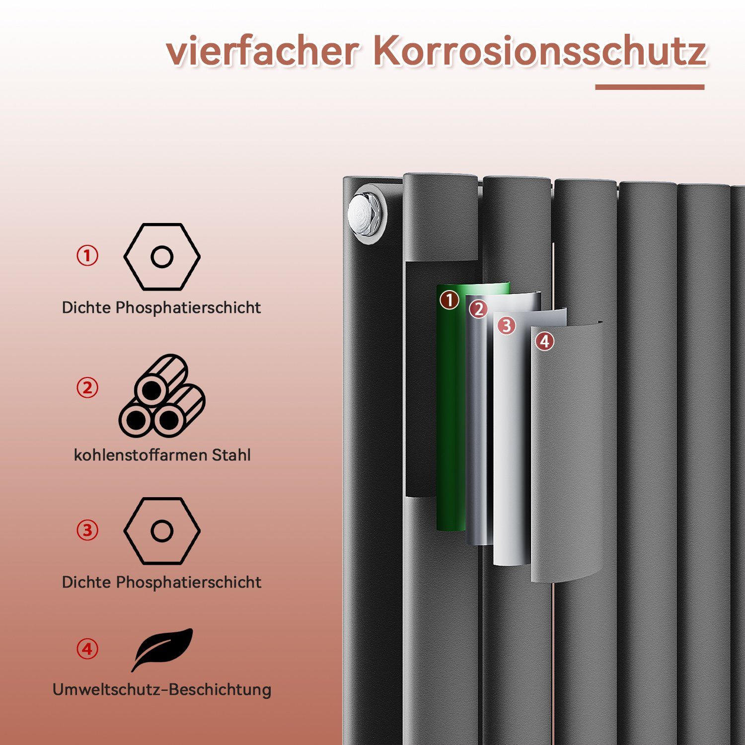 SONNI Badheizkörper Heizkörper Design Röhrenheizkörper modern mit/ohne Mult günstig online kaufen