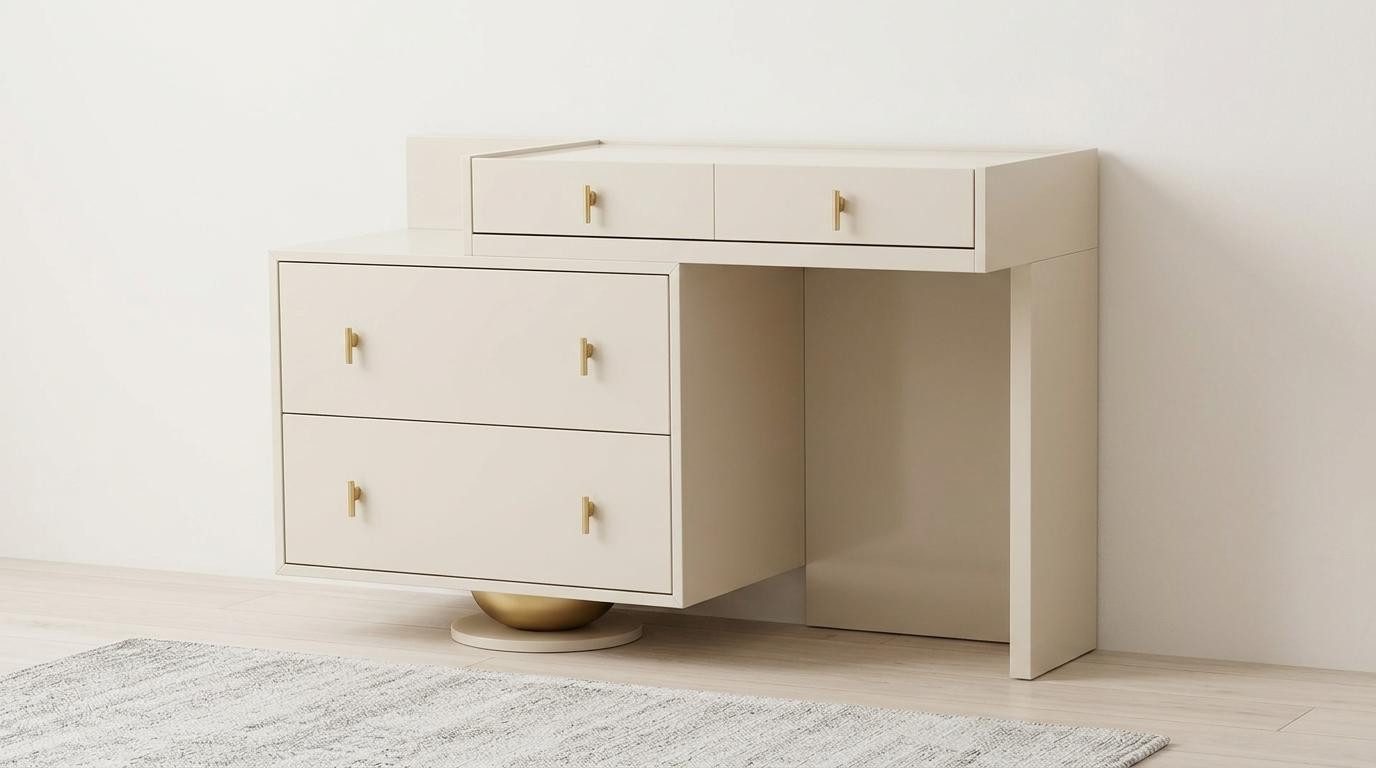 JVmoebel Schminktisch Kommode Bequem Stilvoll Beige Minimalistisch Geräumig Modern, Made in Europa