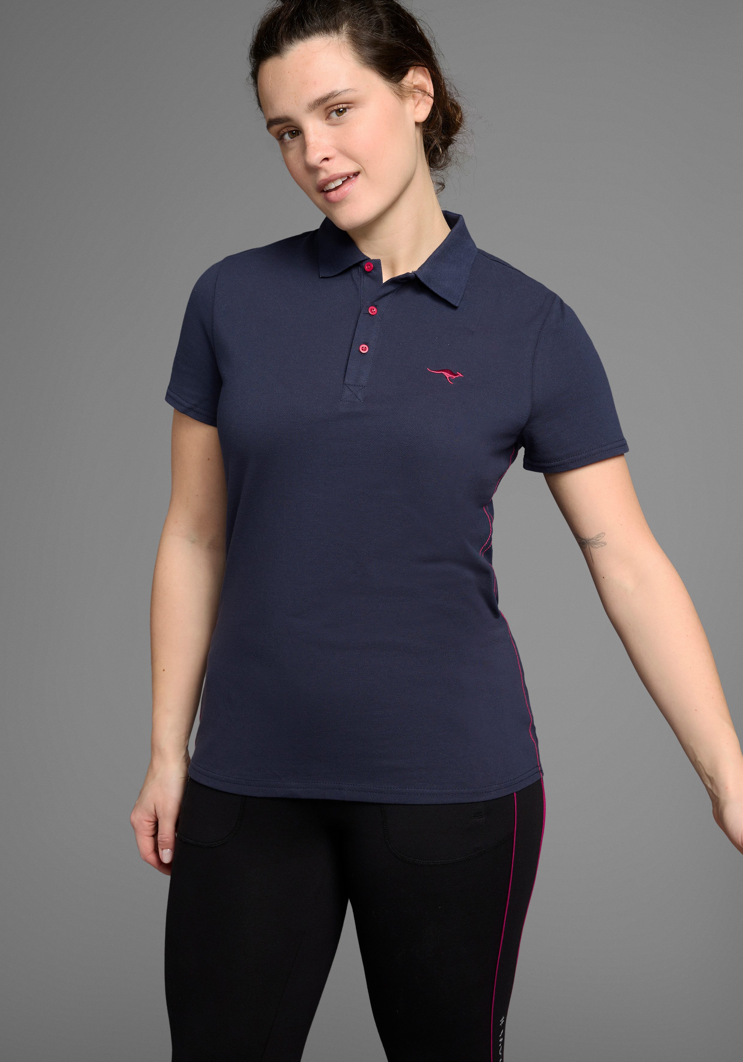 KangaROOS Poloshirt Kurzarm, unifarben, Polokragen, aus günstig online kaufen