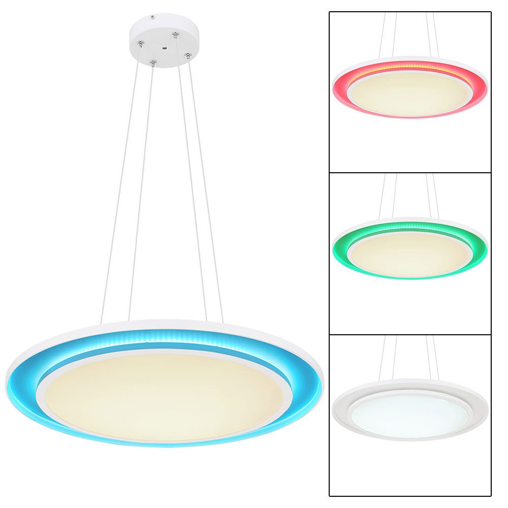 GLOBO LIGHTING LED-Hängeleuchte, LED-Leuchtmittel fest verbaut, Warmweiß, Neutralweiß, Tageslichtweiß, Hängelampe Pendellampe Wohnzimmerlampe dimmbar Fernbedienung RGB LED