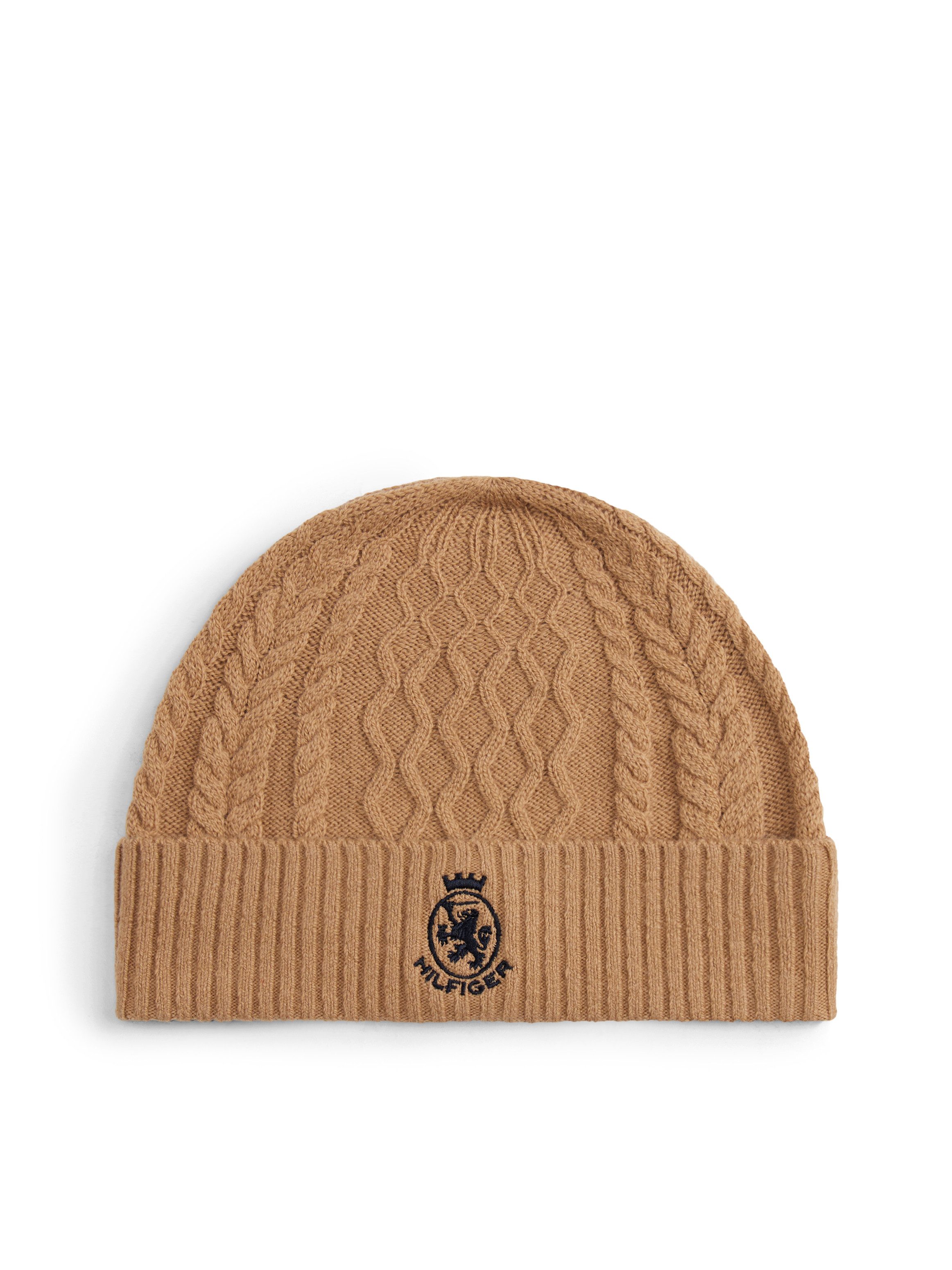 Tommy Hilfiger Beanie TH CREST KNIT Zopfstrickmuster, mit TH-Wappen günstig online kaufen